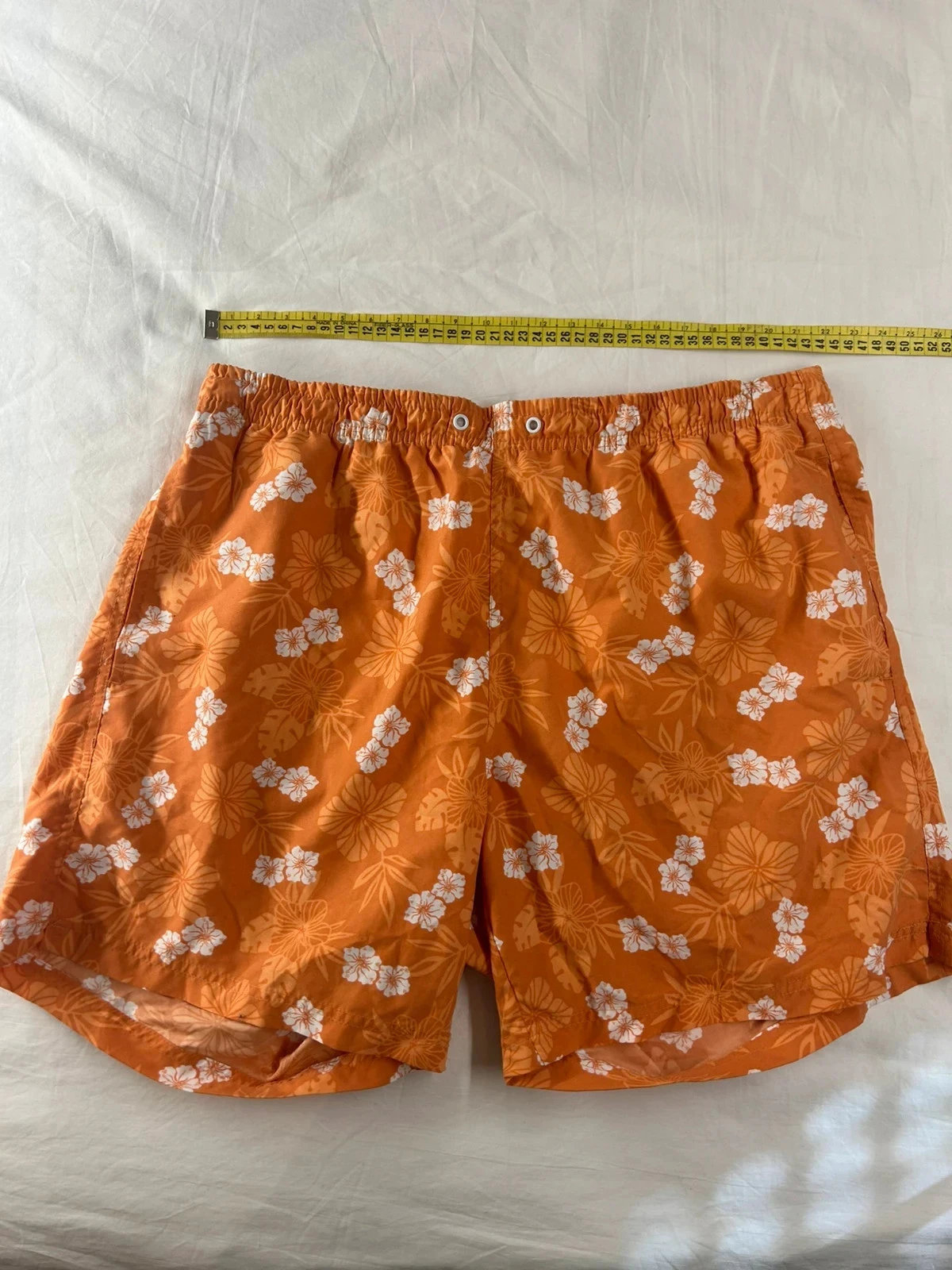 Short maillot de bain Basics orange et blanc vintage